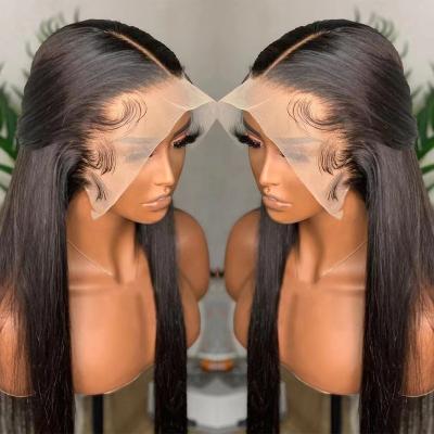 China Luxury Yaki Straight Virgin Hair Full Lace Wigs 100 Lace Front Wig Curly Straight Wig SHALLOW Straight Virgin Wig For Black Women for sale