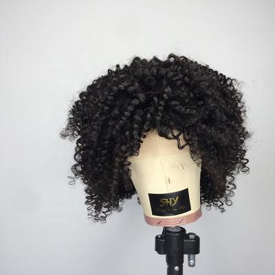 China Brazilian Hair Cuticle Aligned Human Hair Lace Front Wig 180% Density Afro Kinky Curly Wig 100% Natural Virgin Hair for sale