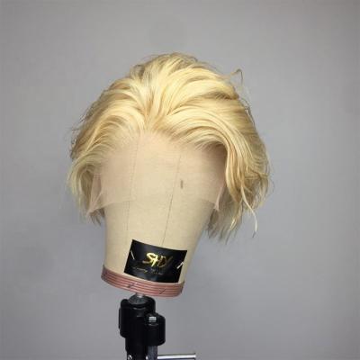 China Wholesale Style #613 Virgin Short Wig Blonde Cheap Price Cuticle Aligned Full Hair Lace Wig For Black Women Super Style 613 Wig for sale