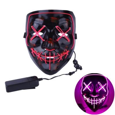 China Hot Selling Muti-color Switch Activated On/Off Or Sound Activated Led Luminous Masks, EL Panel Mask For Party, Halloween, Festival for sale