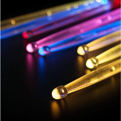 China Strong and Unbreakable Musical Instrument Factory Supply Drum Sticks Flash LED Light Drumstick for sale