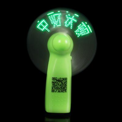 China MINI Led Message Fan Summer Gift Message Fan Flashing New Arrival Led Hand Fan Mini Portable Fan for sale