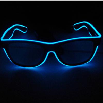 China Attractive Colorful Concert Noise Activated EL Glass Wire Led Party Glowing Light Glasses For Decoration Gifts for sale