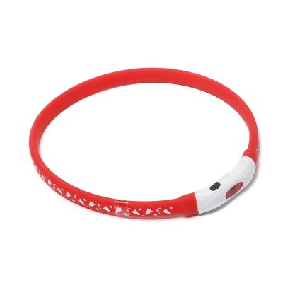 China Pet Accessories China Supplier Lights USB Rechargeable Led Dog Collar Silicone Dog Light Leash Multiple Colors for sale