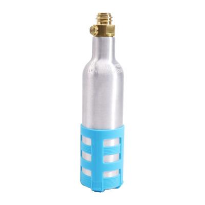 China Aluminum CO2 Gas Cylinder 0.2LSoda High Pressure Gas Vacuum With TR21 Soda Valve for sale