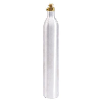 China 0.6LSoda Gas Vacuum CO2 Aluminum Gas Cylinder With TR21-4 Pin Valve For Soda Club Stream for sale