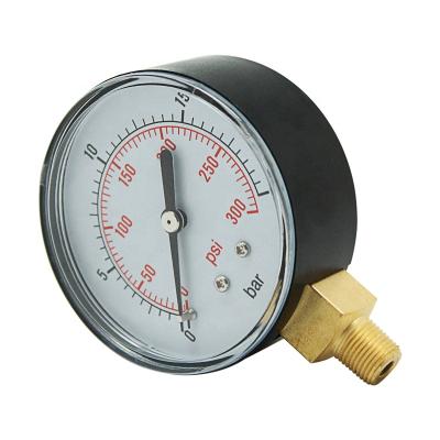 China Multiple Function Brass Bottom Mount Copper Connection Internal Pressure Gauge for sale