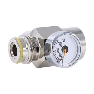 China Replacement Chromed G1/2-14 Thread Paintball CO2 Tank On/Off Switch Valve Inner Gauge Factory FMK030 for sale