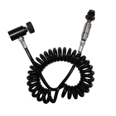 China Durable Paintball Coil Trinity Hose Tank Kits Remote Parts With Connect Push Button Release for sale