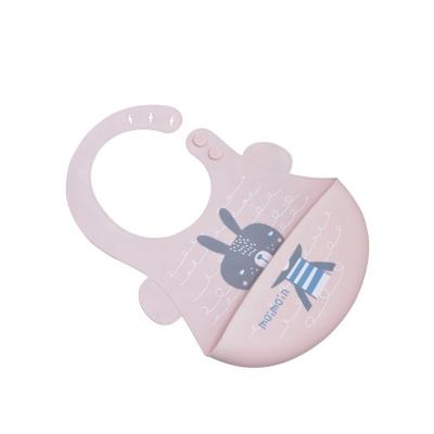 China 2021 Hot Selling Zoo Rabbit Series Rabbit Body Bib High Quality Antibacterial Baby Silicone Bibs Adult Kingda KD-A14 for sale