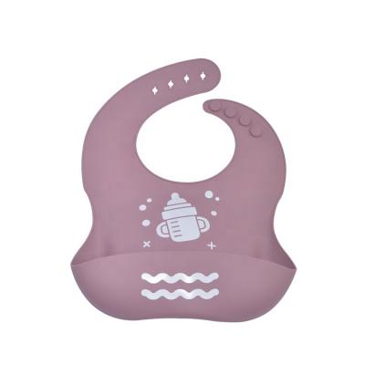 China Hot mockup Amazon logo printing wholesale price antibacterial popular products customized silicon apron baby bib set for sale