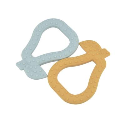 China 100%food grade silicone Teether Wholesale New Design Pear Sensory Baby Teething Toys Soft Bpa Free Baby Teether Food Grade Silicone Teether for sale