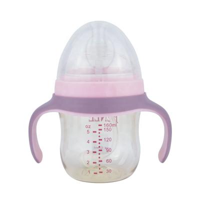 China Food grade soft wide wide silicone nipple BPA free mouth ppsu material safe milk bottle for baby for sale