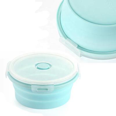 China Freshness Preservation PP Lid Silicon Food Storage Container Boxes Set 350ml Fashion Round Lunch Box Wholesale for sale