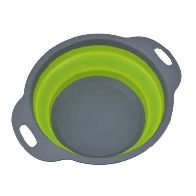 China Sustainable New Design Outdoor Camping Collapsible Strainer Kitchen Plastic Water Colander Folding Square for sale