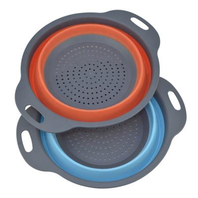 China Kingda Wholesale OEM ODM Kitchen Vegetable Fruit Washing Viable Plastic Drain Strainer Collapsible for sale