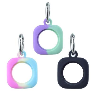 China wholesale custom logo gps tracker case multi color anti-drop keychain high quality silicone case for airtag for sale