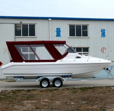 China Fiberglass Waterwish Fiberglass Boat Hull QD 25 CABIN Fishing Boat for sale