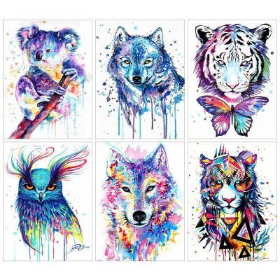 China Full Square Wholesale Modern Tiger Art Kit Diamond Embroidery Mosaic Animal Wolf Decorations 5D DIY Diamond Painting for sale