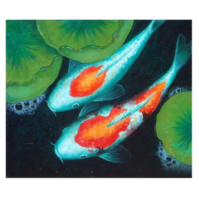 China Full Square Drill Modern Wholesale Round Diamond Fish Animal Paintings For Wall Artwork Home Decor 5D DIY Diamond Painting for sale