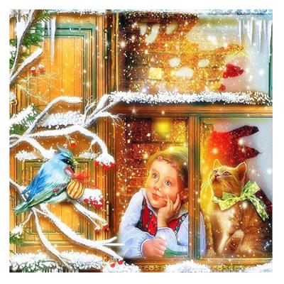 China Modern Wholesale Full Square Drill Round Christmas Night Painting By Numbers Home Decoration 5D DIY Diamond Painting Cross Stitch Mosaic for sale