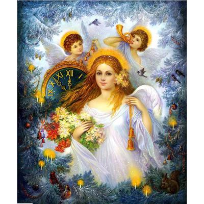 China Modern Angel Needlework Mosaic Christmas Religion Painting By Numbers Cross Stitch Wall Art 5D DIY Diamond Painting Full Drill for sale