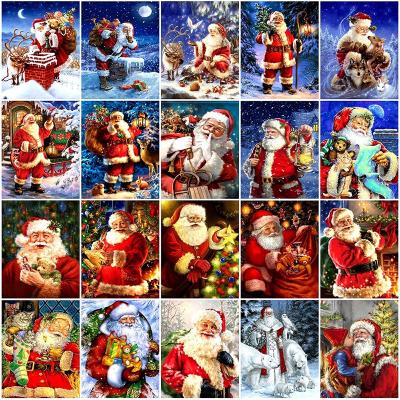 China Wholesale Modern Full Square Round Drill Mosaic Winter Christmas Santa Claus Painting By Numbers Canvas 5D Diamond Painting for sale