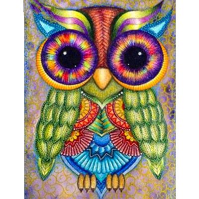 China Modern Owl Needlework Decoration Mosaic Cartoon Painting By Numbers Cross Stitch Wall Art 5D DIY Diamond Painting Full Drill for sale