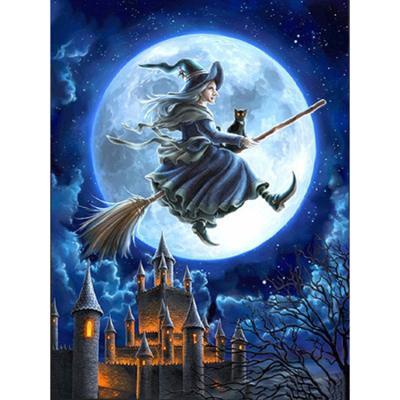 China Modern Halloween Witcher Needlework Holiday Painting By Numbers Cross Stitch Wall Art 5D DIY Diamond Painting Full Drill for sale