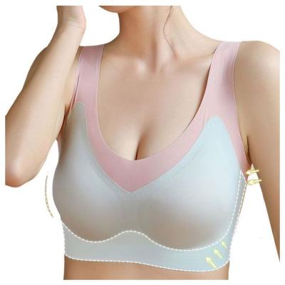 China One Piece Plus Large Size Full Coverage Bra Solid Color Sports Wire Free Sexy Bras For Women Fitness for sale