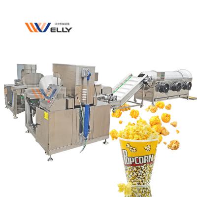 China Commercial Caramel Popcorn Snacks Factory Kettle Popcorn Machine Production Line for sale