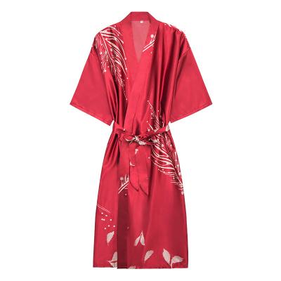 China 2021 QUICK DRY wedding pajamas spring and summer ice silk bridesmaid dress female red bridal home nightgown for sale