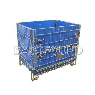 China Steel Collapsible Mesh Container On Sale Top Wine Bottle Storage In Europe Storage Mesh Cages for sale