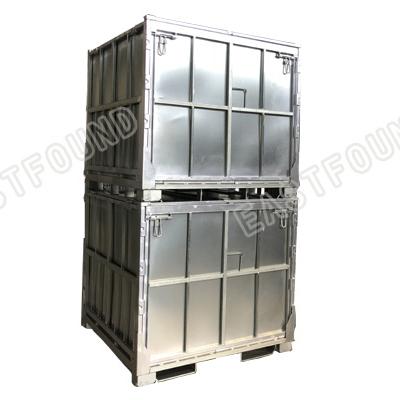 China Industry large collapsible collapsible heavy duty storage metal box, metal crate, metal container for sale