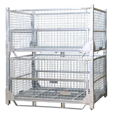 China Collapsible Pallet Stillage Cage Steel Structure Stackable Pallet Cage for sale