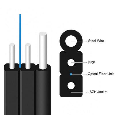 China High Quality FTTH FTTB FTTX Network Flat Customized 1 2 4 Cores FTTH Single Mode Outdoor Fiber Optic Interface Cable With LSZH Flame Retardant Jacket for sale