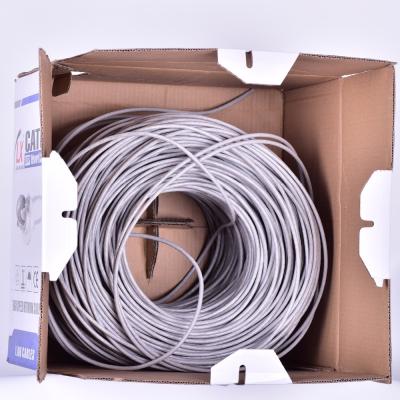 China Custom Wholesale Price Telecommunication Twisted Pair Copper Core Cat 5e Utp FTP Network Lan Ethernet Cable 305M Per Coil for sale