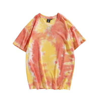 China Wholesale Summer QUICK DRY Tie Dyeing 100% Cotton Unisex, Personalized Round Collar Women's Tie Dye Hip Hop Tees T-Shirts for sale