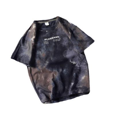 China Anti-pilling Oversized Graphic T-shirt, Loose Tie Dye Tees, 100%cotton Hiphop Apparel Gradient Color Tie Dye Tees for sale