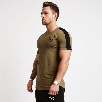 China QUICK DRY Mens Bodybuilding Muscle T Shirts Cotton Training Plain Fitted Workout Gym Fitness T Shirt for sale