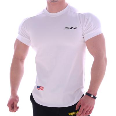 China Anti-wrinkle Summer Men's T-shirt Running Dry T-shirt Men's Gym Short Sleeves Top Fitness T-shirt for sale