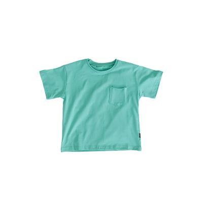 China Summer Color Cotton Boys T-shirt Kids Pure Organic Anti-shrink Cotton Short Sleeve T-shirt for sale