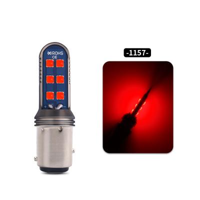 China All car high 1157 12smd 3030 LED car reverse reverse headlight 1157 car tail bulb 12V-24V 1156 bright red white yellow lamp for sale