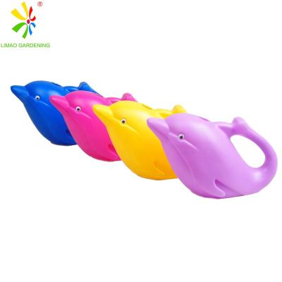 China High Quality Cute Horticulture Dolphin Kids Chian Small Plastic Watering Cans for sale