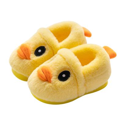 China Fuzzy Infant Shoes Animal Toddler Thermal Slipper with 3D Duck Design For Kids for sale