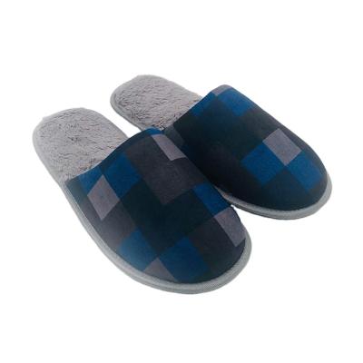 China Wholesale Plaid Thermal Pattern Style Clog Fashion Upper Soft Indoor Unique Men's Slippers for sale