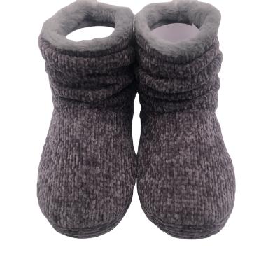 China Thermal Women's Chenille Knit Bootie Slippers Plush Fleece Memory Foam Cute House Shoes for sale