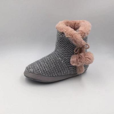 China Flat Selling Hot Popular Winter Knit Indoor Slipper Boots For Women for sale