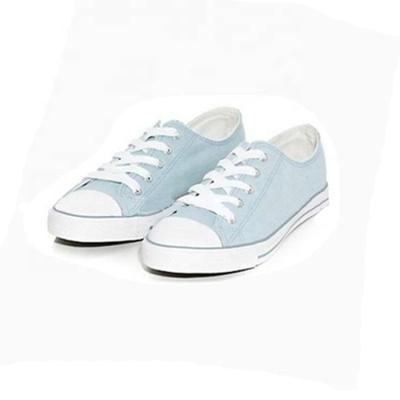 China Popular Light Blue EVA Cotton Fabric Canvas Lace Up Canvas Shoes For Girls for sale