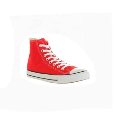 China Hot Sale Lace Up Popular High Top Red Casual Canvas Shoe for sale